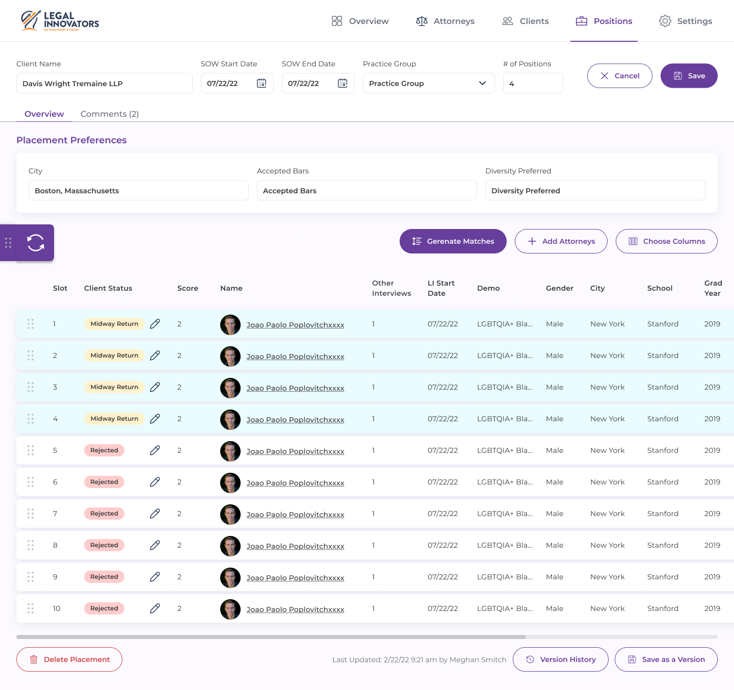Dashboard testimonial screenshot